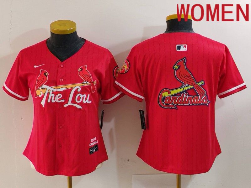 Women St.Louis Cardinals Blank Red City Edition 2024 Nike MLB Jersey style 4->women mlb jersey->Women Jersey